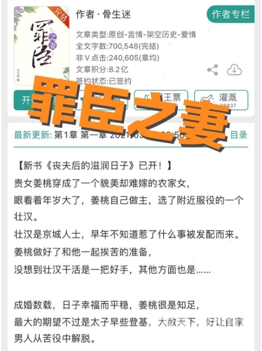 罪臣之女1v1古言文章内容